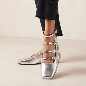 Alohas Luke - Silver Leather Mary-Jane Shoes